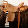 a working wade saddle, half rough out half smooth.